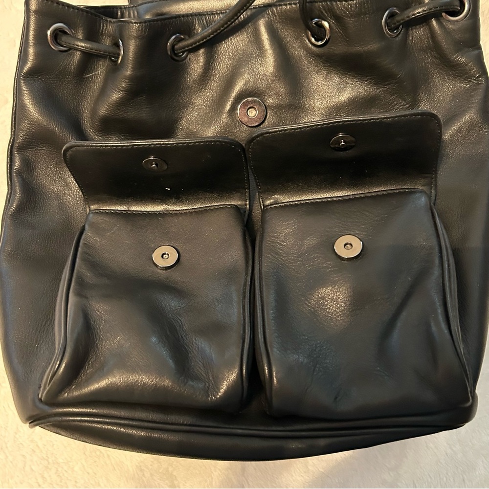 Dkny Black Leather Backpack Gem